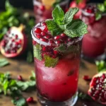 Festive Ruby Pomegranate Mint Mojito Mocktail