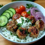 Fresh & Flavorful Greek-Style Meatball Bowl