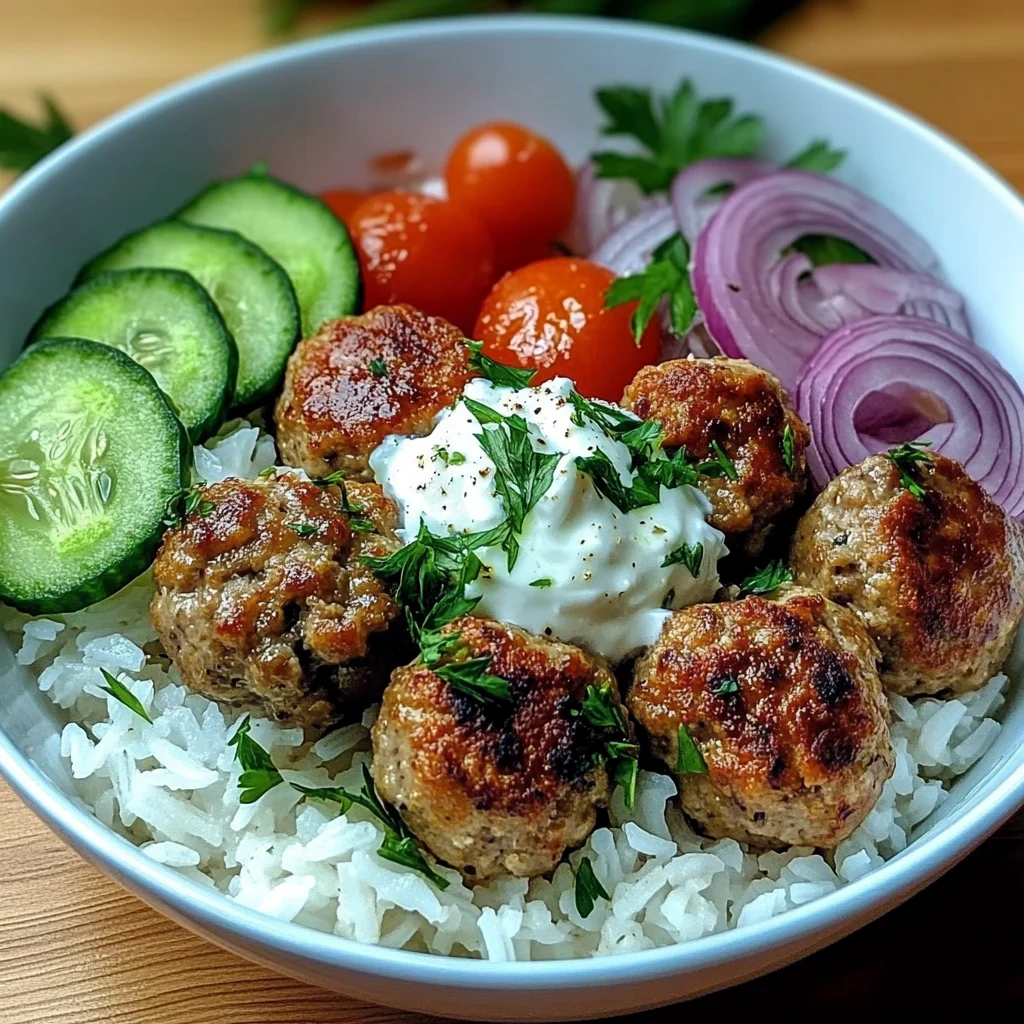 Fresh & Flavorful Greek-Style Meatball Bowl