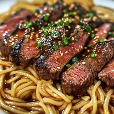 Garlic Butter Steak with Lightning Noodles Recipe