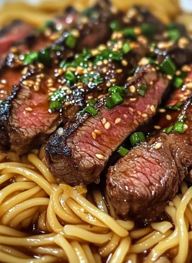Garlic Butter Steak with Lightning Noodles Recipe