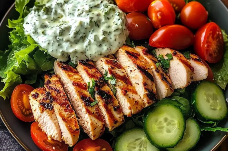 Grilled Chicken Salad with Tzatziki Sauce