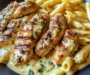 Grilled Chicken with Creamy Herb Penne Pasta