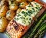 Grilled Salmon with Cheesy Asparagus & Herb Potatoes Clean & Comforting