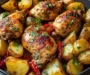 Herb Roasted Chicken & Potatoes with Chili Garnish