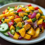 Juicy Mango Tossed with Crisp Veggies and a Bright Citrus Lime Dressing