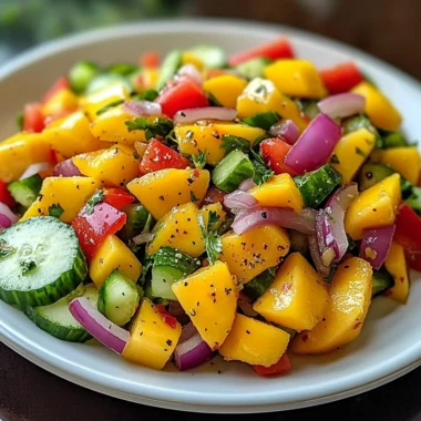 Juicy Mango Tossed with Crisp Veggies and a Bright Citrus Lime Dressing