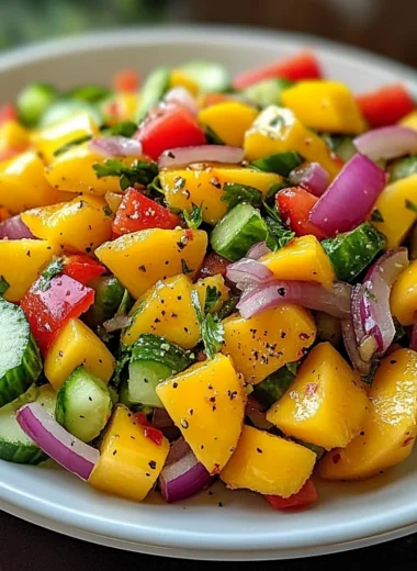 Juicy Mango Tossed with Crisp Veggies and a Bright Citrus Lime Dressing