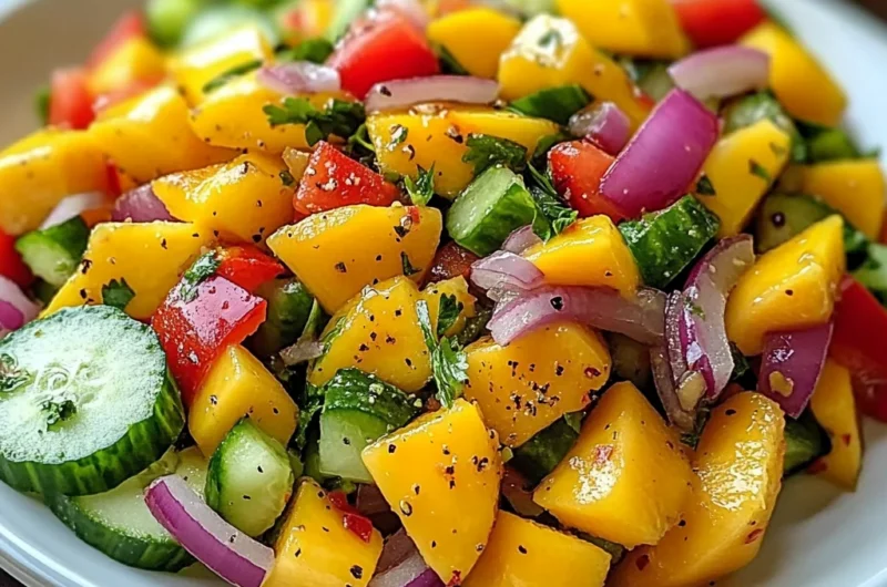 Juicy Mango Tossed with Crisp Veggies and a Bright Citrus Lime Dressing