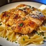 Lemon Garlic Butter Chicken with Creamy Parmesan Bowtie Pasta