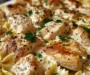 Lemon Garlic Chicken Bites with Creamy Bowtie Pasta