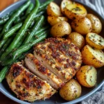 Next-Level Herb-Crusted Chicken with Garlic Potatoes & Green Beans