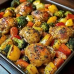 One-Pan Baked Chicken Thighs with Veggies & Herbs