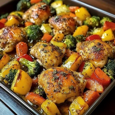 One-Pan Baked Chicken Thighs with Veggies & Herbs