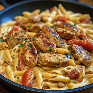 One-Pan Creamy Cajun Chicken and Sausage Pasta