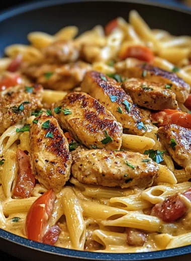 One-Pan Creamy Cajun Chicken and Sausage Pasta