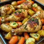 One-Pan Herb Roasted Chicken Drumsticks with Potatoes & Carrots