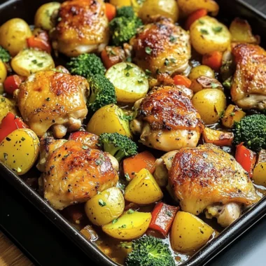 One-Pan Roasted Chicken Thighs with Veggies & Potatoes