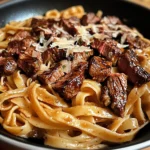 One-Pan Velvety Honey BBQ Steak Fettuccine