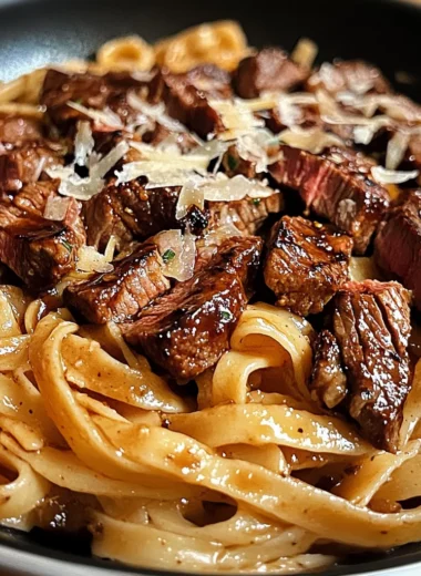 One-Pan Velvety Honey BBQ Steak Fettuccine