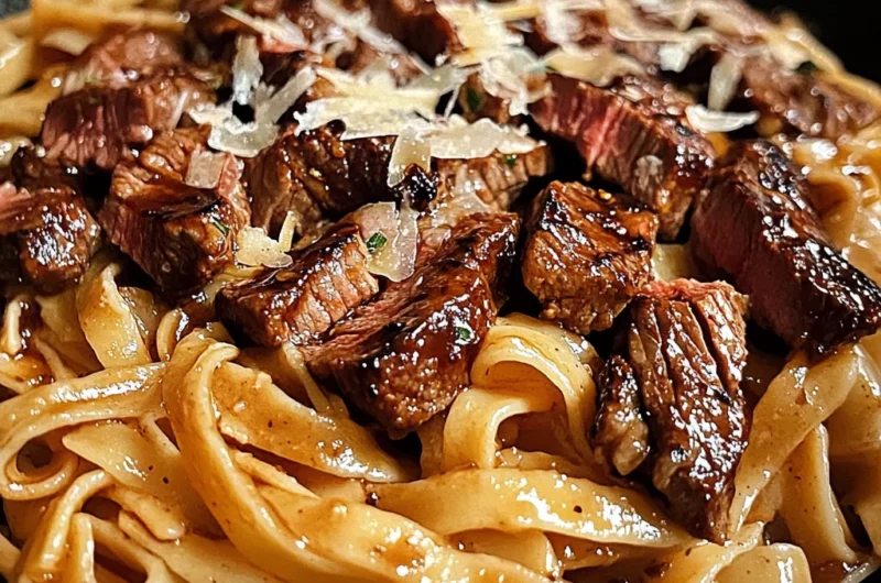One-Pan Velvety Honey BBQ Steak Fettuccine