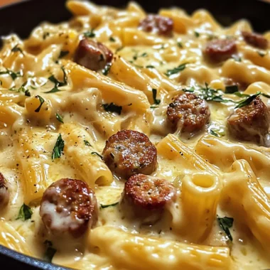 One-Pan White Cheddar Ranch Sausage Magic Pasta