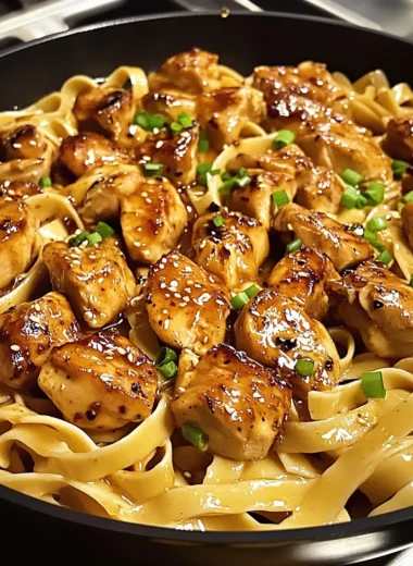 One-Pan Zesty Honey Garlic Chicken Fettuccine