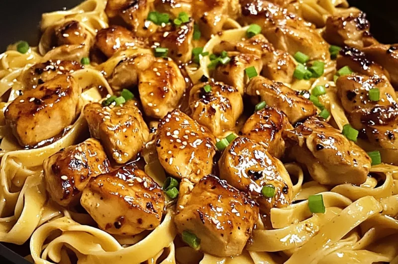 One-Pan Zesty Honey Garlic Chicken Fettuccine