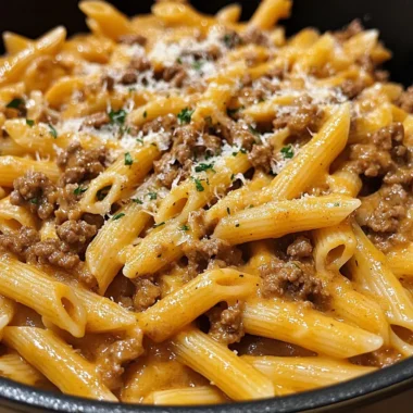 One-Pot Creamy Beef and Garlic Butter Pasta