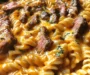 One-Pot Creamy Honey Buffalo Steak Pasta Bake