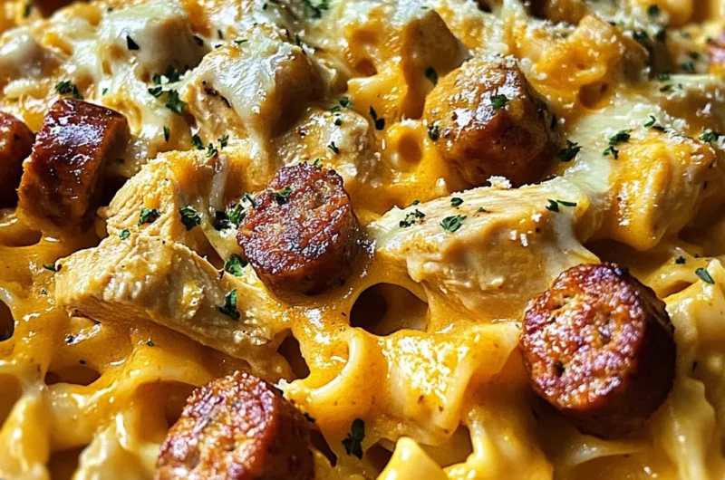 One-Pot Smoky Cheddar Ranch Chicken & Sausage Pasta