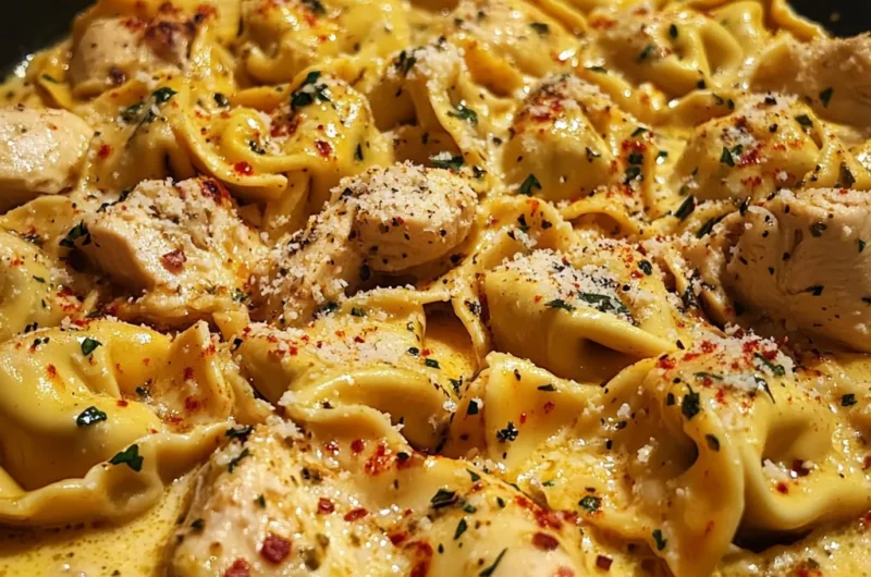 One-Pot Spicy Garlic Butter Chicken Tortellini