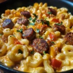 One-Skillet Smoky Cajun Sausage & Cheese Mac