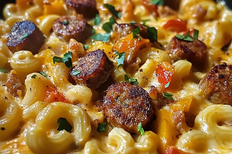One-Skillet Smoky Cajun Sausage & Cheese Mac