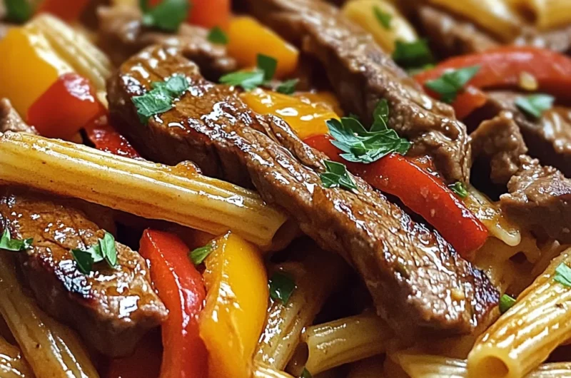 One-Skillet Spicy Honey Steak & Pasta