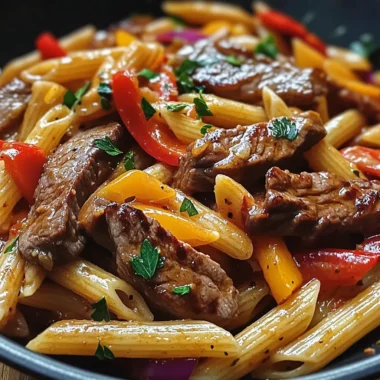 One-Skillet Spicy Honey Steak & Pasta