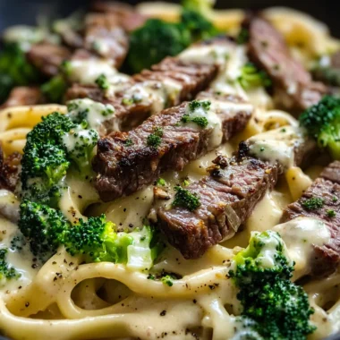 One Pan Pepper Jack Steak Alfredo