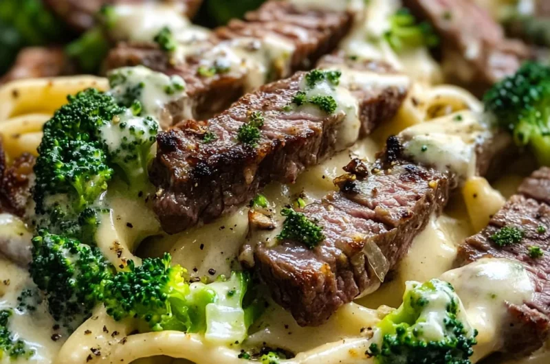 One Pan Pepper Jack Steak Alfredo