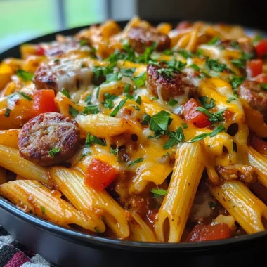 One Pan Smoky Ranch BBQ Sausage Penne
