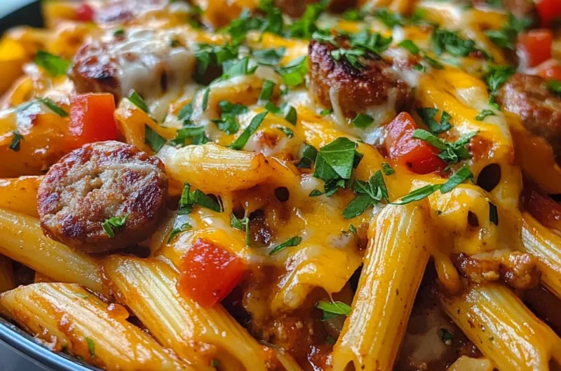One Pan Smoky Ranch BBQ Sausage Penne