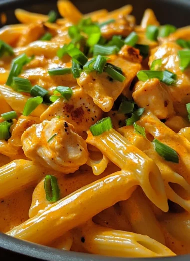 One Pot Creamy Bold Buffalo Ranch Chicken Pasta