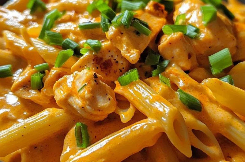 One Pot Creamy Bold Buffalo Ranch Chicken Pasta