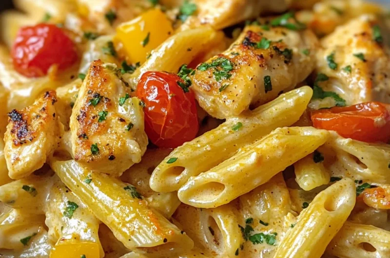 One Pot Creamy Cajun Chicken and Cheddar Pasta