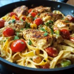 One Pot Spicy Cajun Chicken Alfredo Skillet