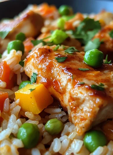 One Pot Sweet Heat Buffalo Chicken Rice