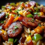 One Skillet Bold Honey BBQ Sausage Rice