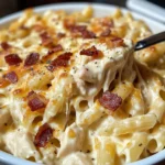 Rich and Creamy Chicken Bacon Ranch Pasta Bake
