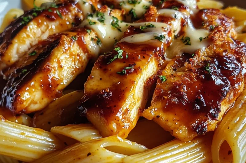 Sticky Honey BBQ Pepper Jack Chicken Pasta