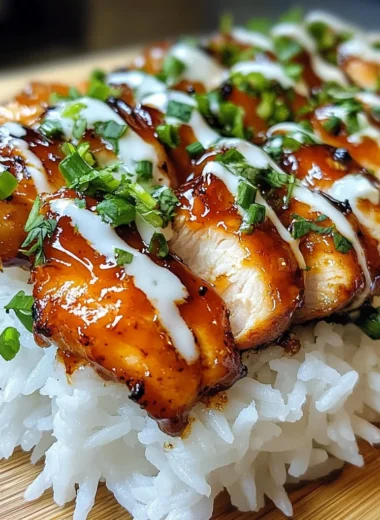 Sticky Honey BBQ Ranch Chicken Rice
