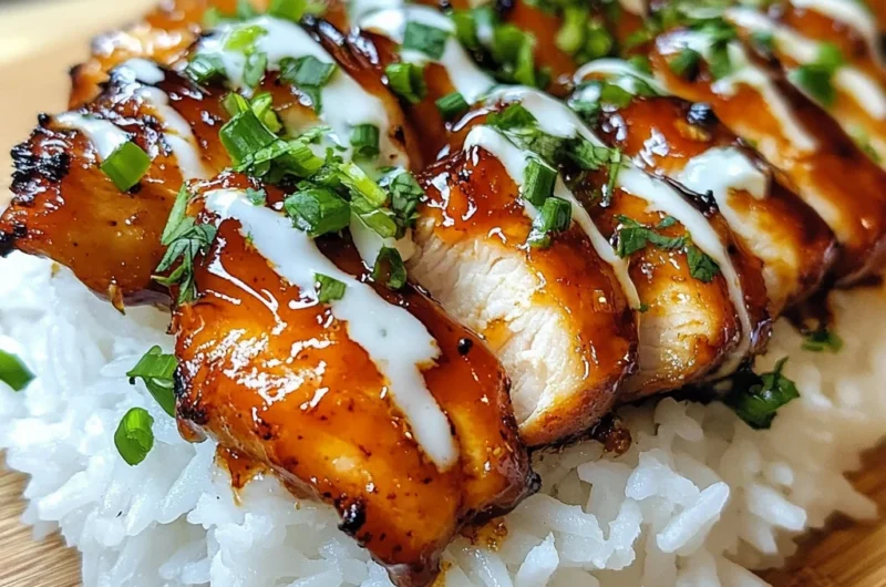 Sticky Honey BBQ Ranch Chicken Rice